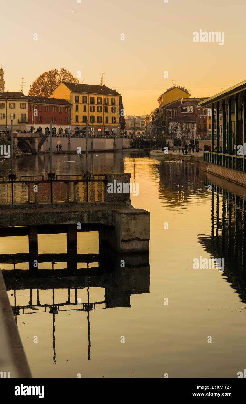 'Darsena di Milano' ('Milan dock') Stock Photo