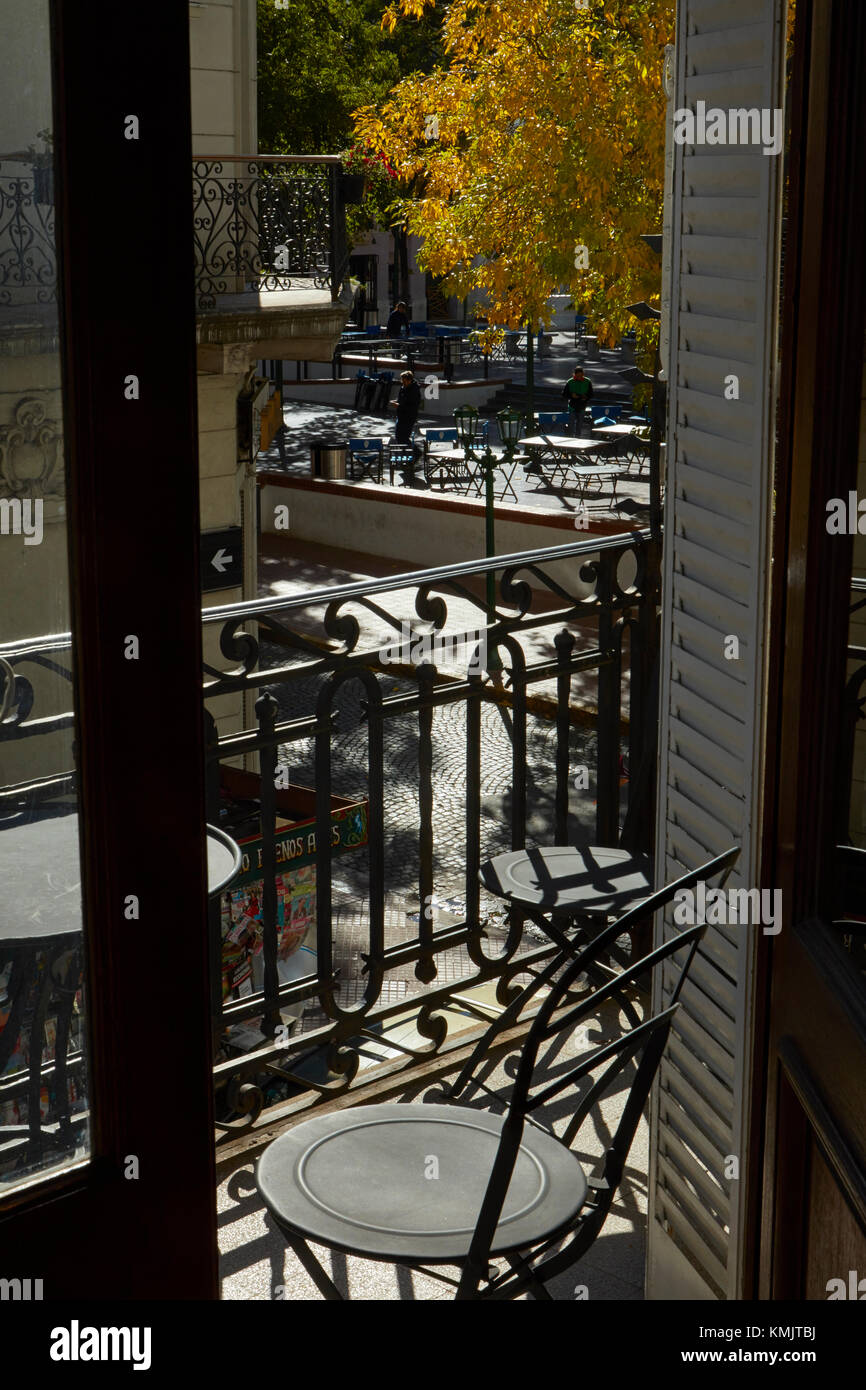 Balcony on historic apartment by Plaza Dorrego, San Telmo, Buenos Aires