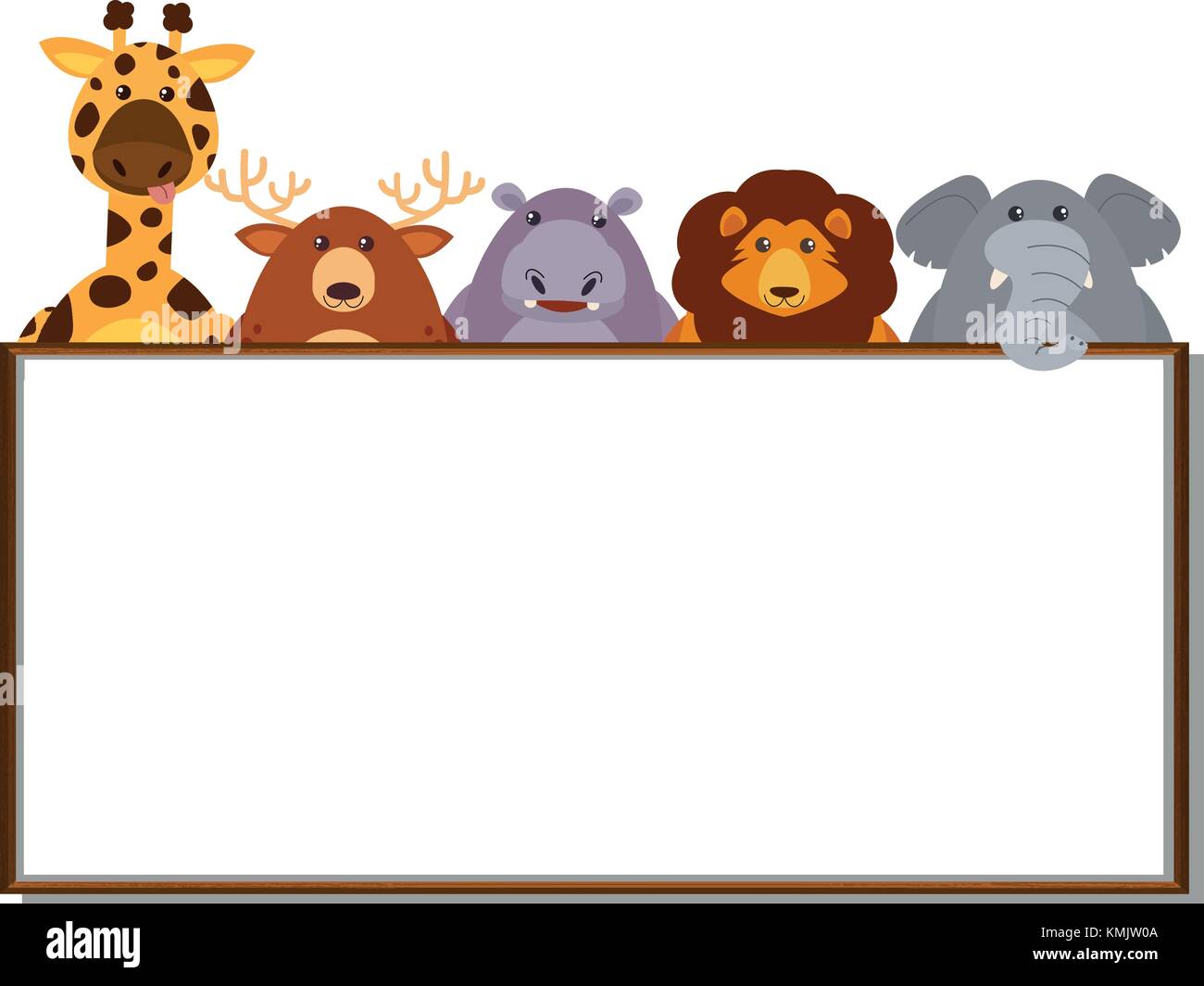 Border template with wild animals illustration Stock Vector Image & Art ...