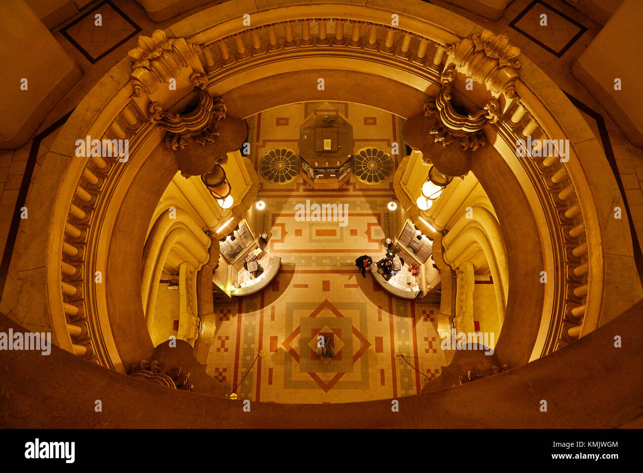 Looking down into atrium of Palacio Barolo, Buenos Aires, Argentina, South America Stock Photo
