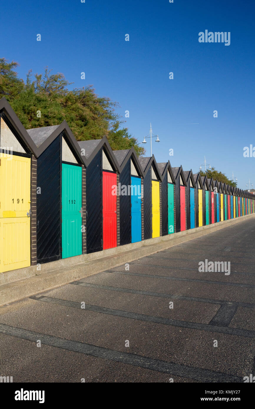 Colourful Beach Huts at Lowestoft, Suffolk, England Stock Photo Alamy