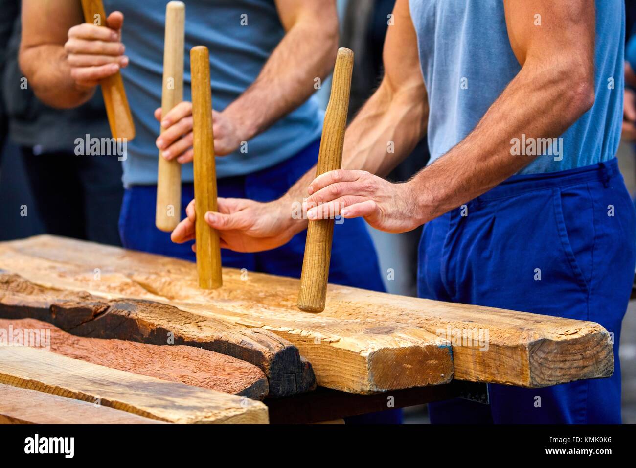 Txalaparta (Basque typical wooden percussion instrument), Feria de Santo  Tomás, The feast of St. Thomas takes place on December 21. During this day  Stock Photo - Alamy