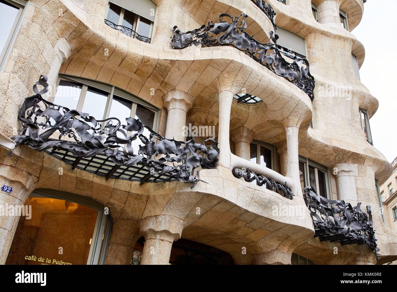 Casa Mila, La Pedrera building, Antoni Gaudi, Barcelona, Catalonia, Spain Stock Photo