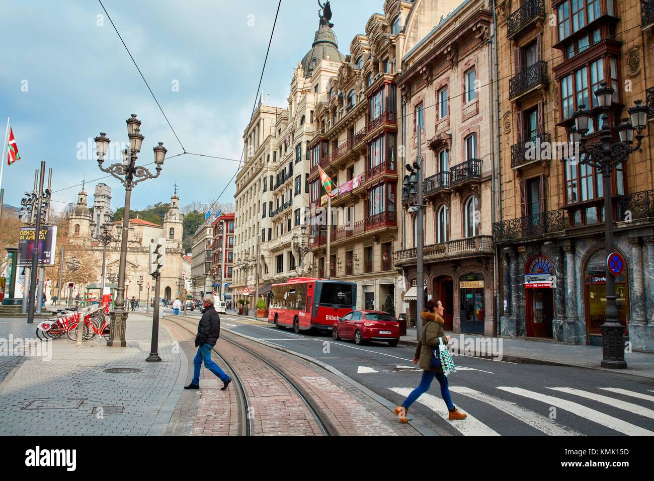 Areatza Kalea, El Arenal, Bilbao, Bizkaia, Basque Country, Spain Stock