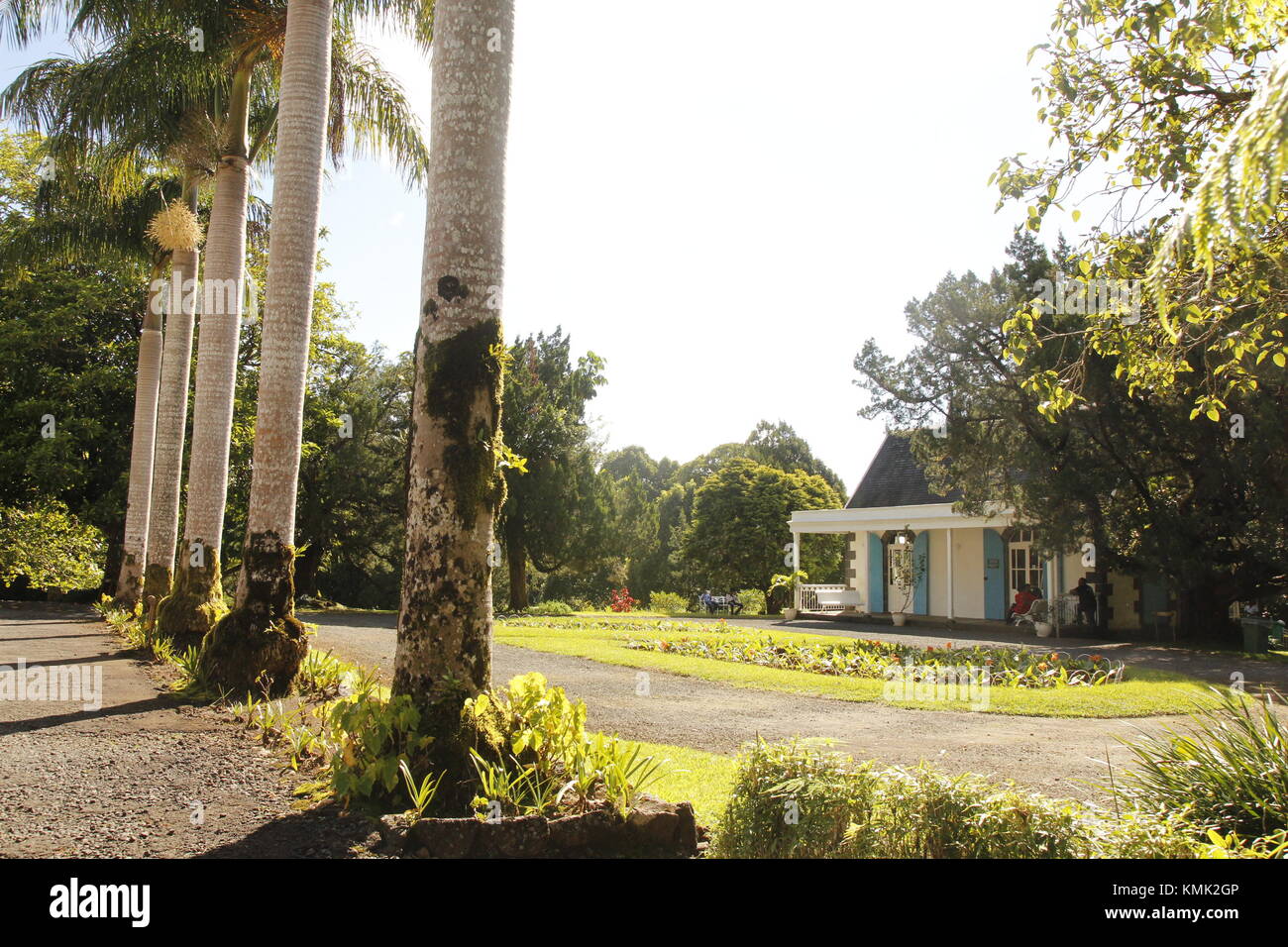 Le Domaine des Aubineaux, Située à Forest Side, à côté de Curepipe, la demeure des Aubineaux fut érigée en 1872. Fabriquée en bois de l'époque Stock Photo