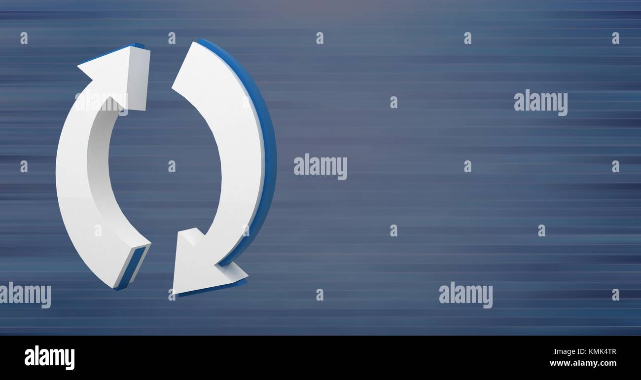 Digital composite of 3D refresh arrows icon with blue background Stock ...