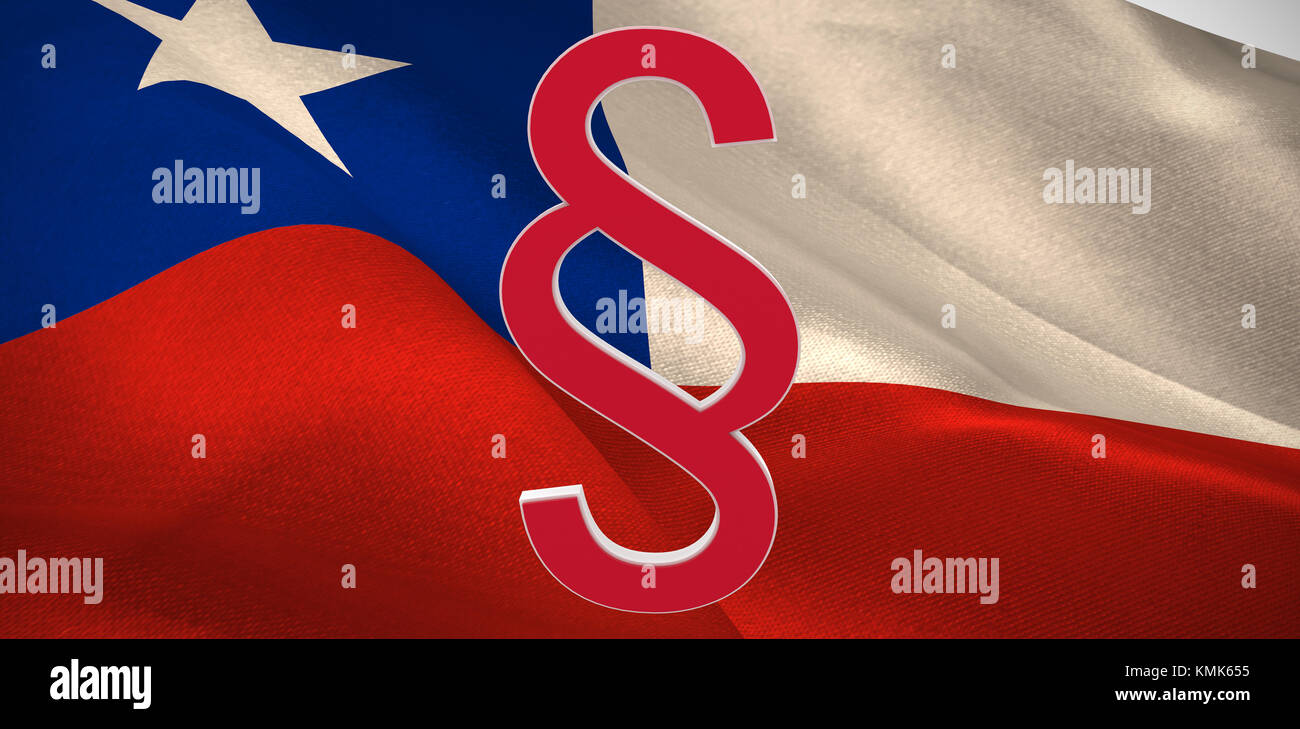 Vector icon of section symbol against digitally generated chile national flag Stock Photo