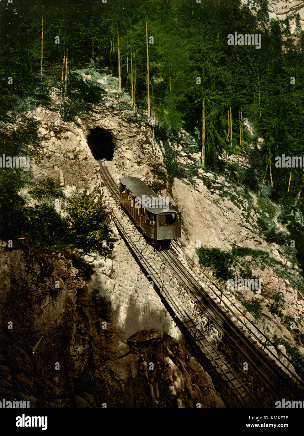 Pilatus railway, Switzerland 1900 Stock Photo