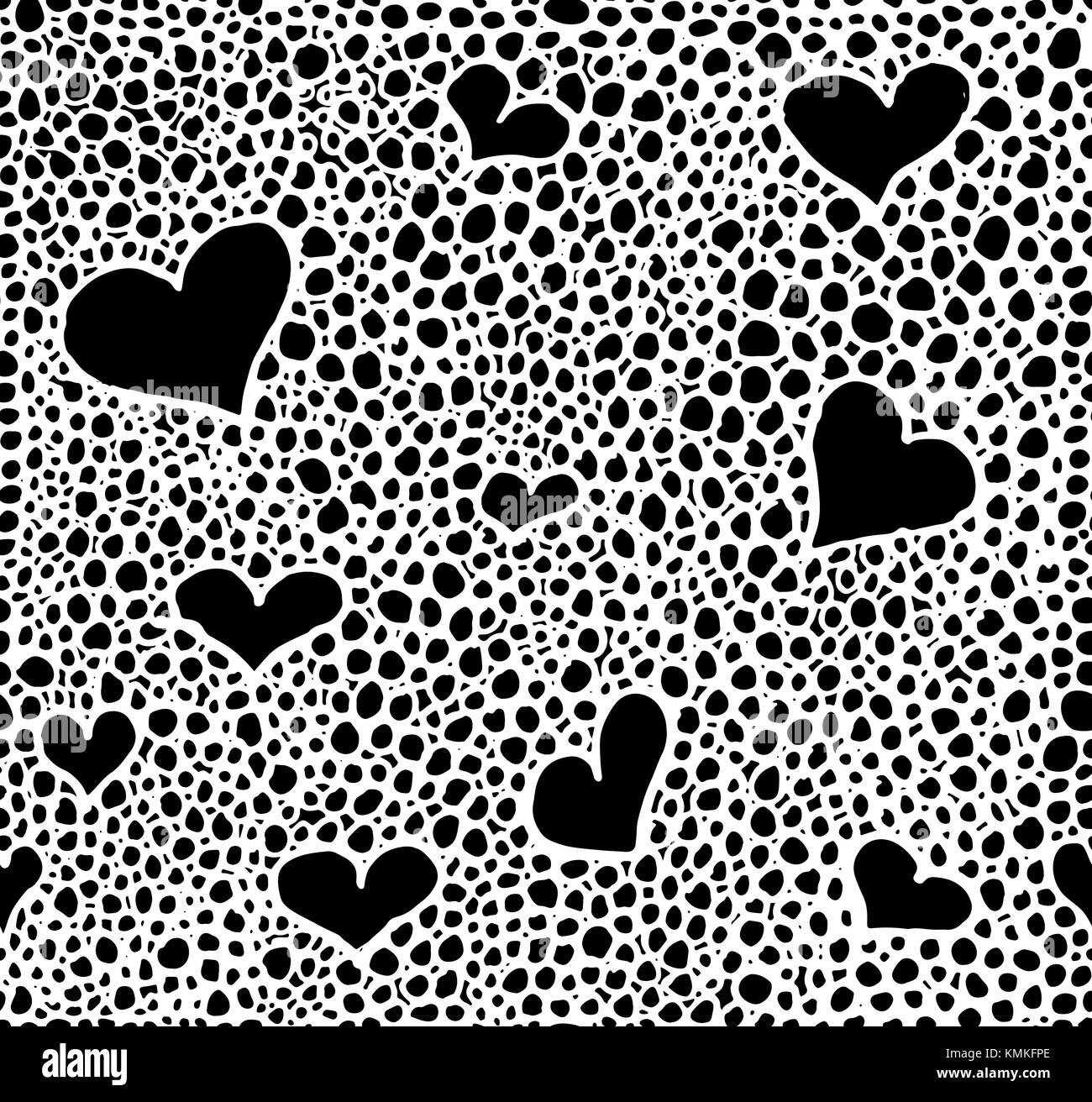 Hand drawn black brush circles and dots seamless pattern, vector ...