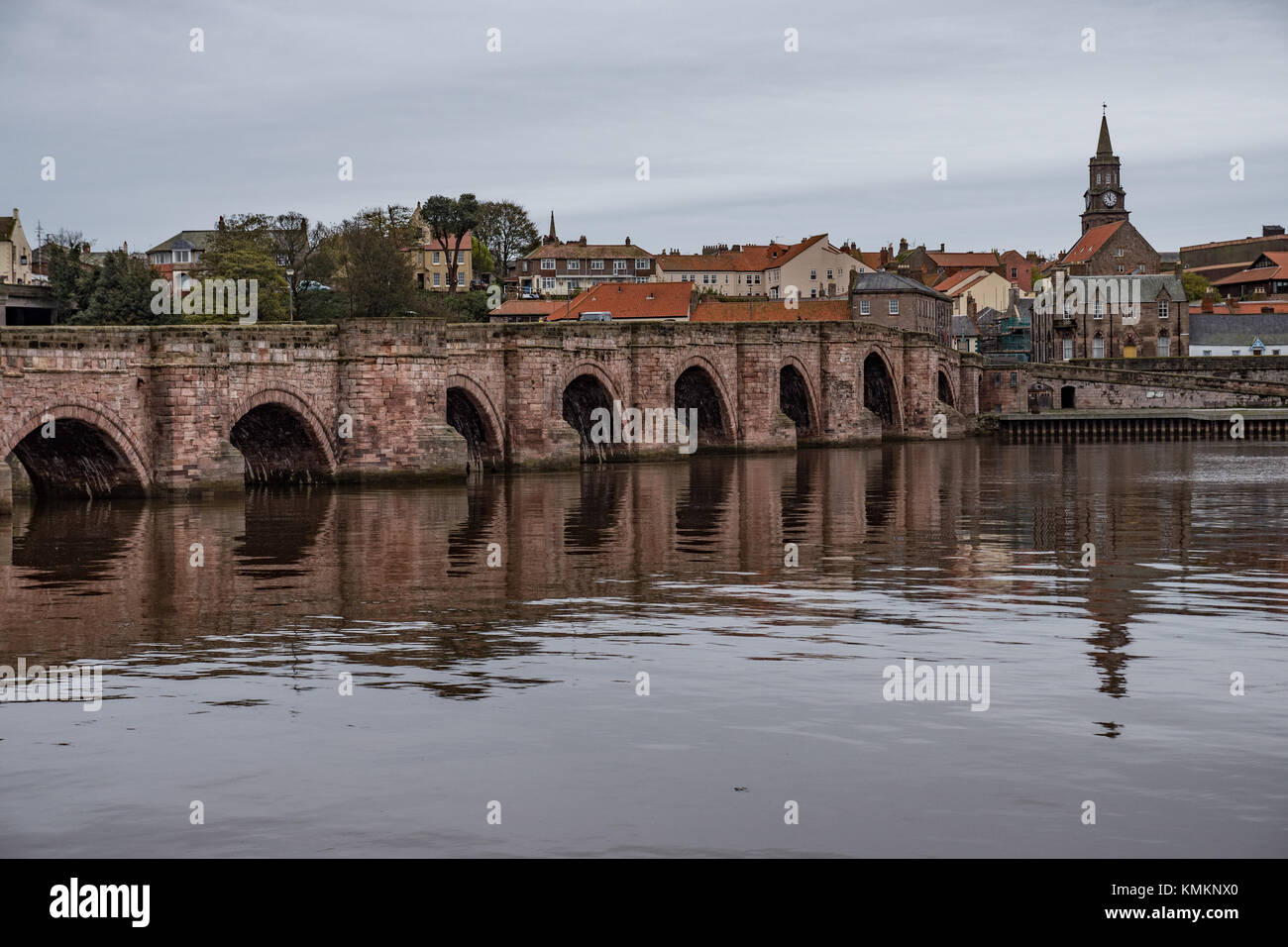 Berwick Bridge, also known as The Old Bridge, spanning the River Tweed at Berwick upon Tweed