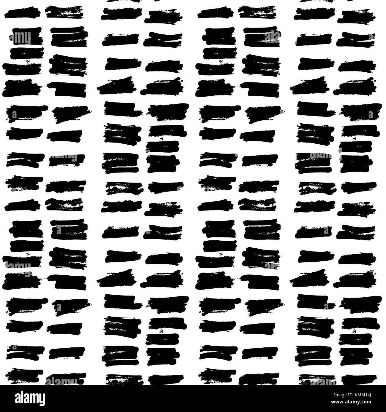 Hand drawn black brush circles and dots seamless pattern, vector ...