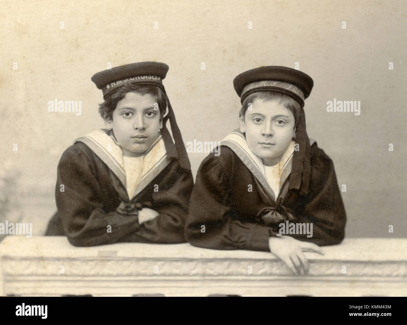 Two boys in sailor suit, Italy 1930s Stock Photo
