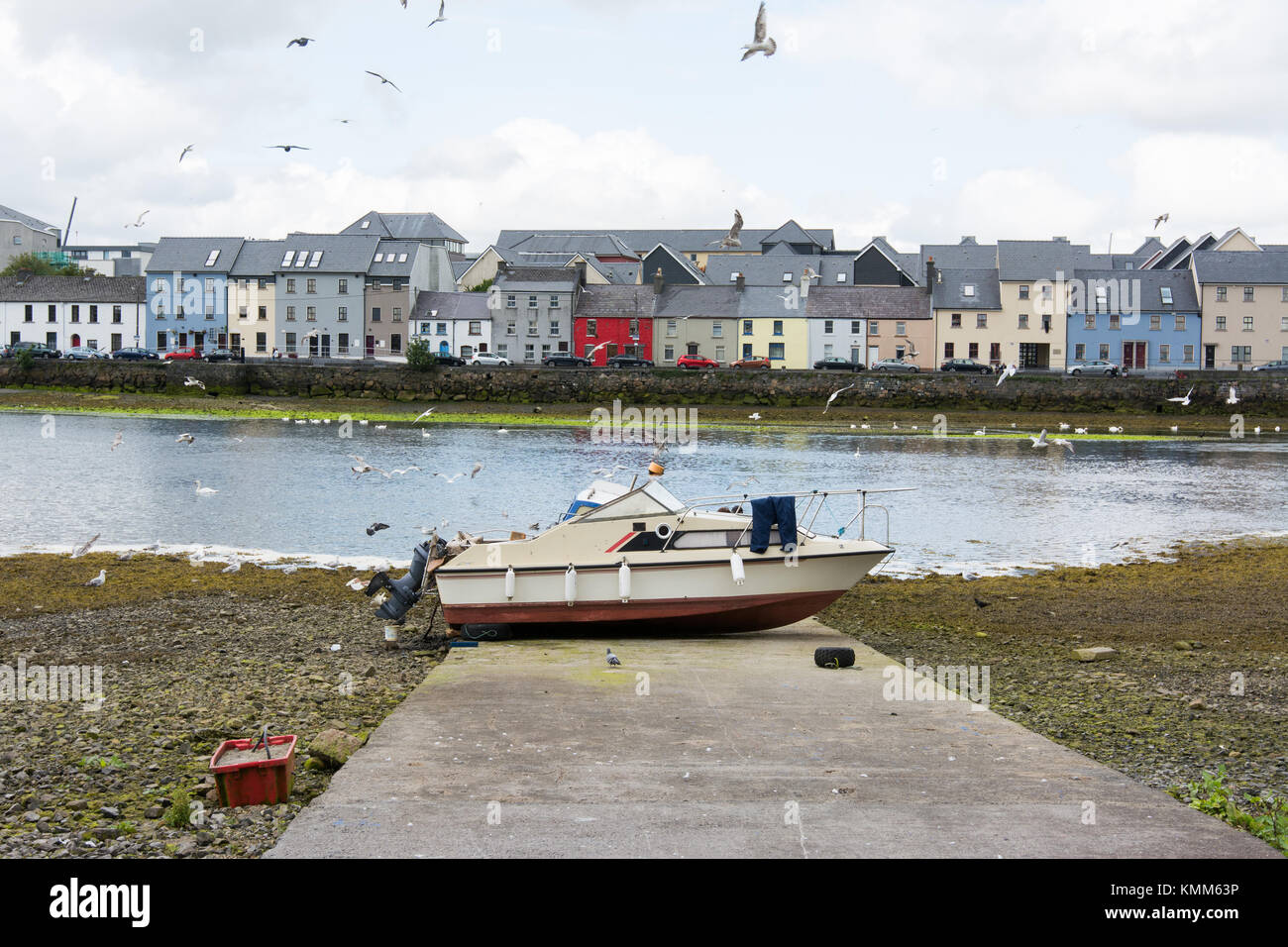 Landscapes of Ireland. Galway city and Corrib river Stock Photo - Alamy