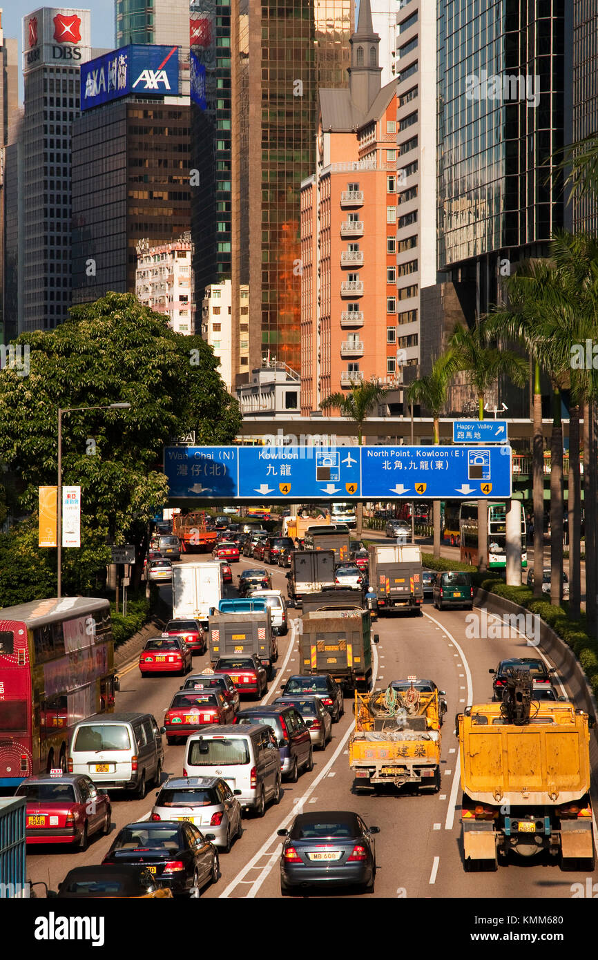 Traffic jam, Hong Kong island, SAR, China Stock Photo