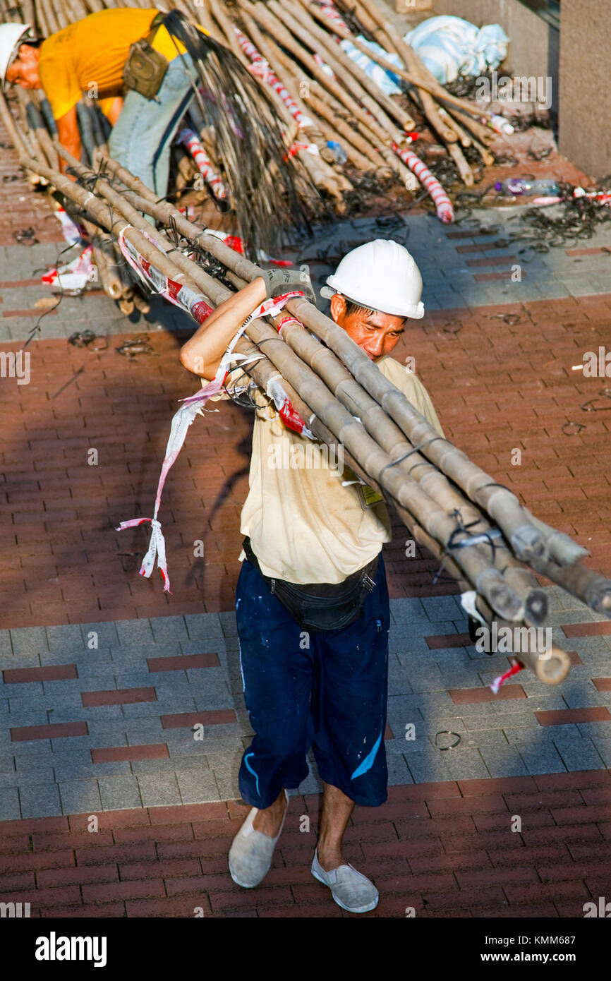 Chinese labourer, Hong Kong island, SAR, China Stock Photo