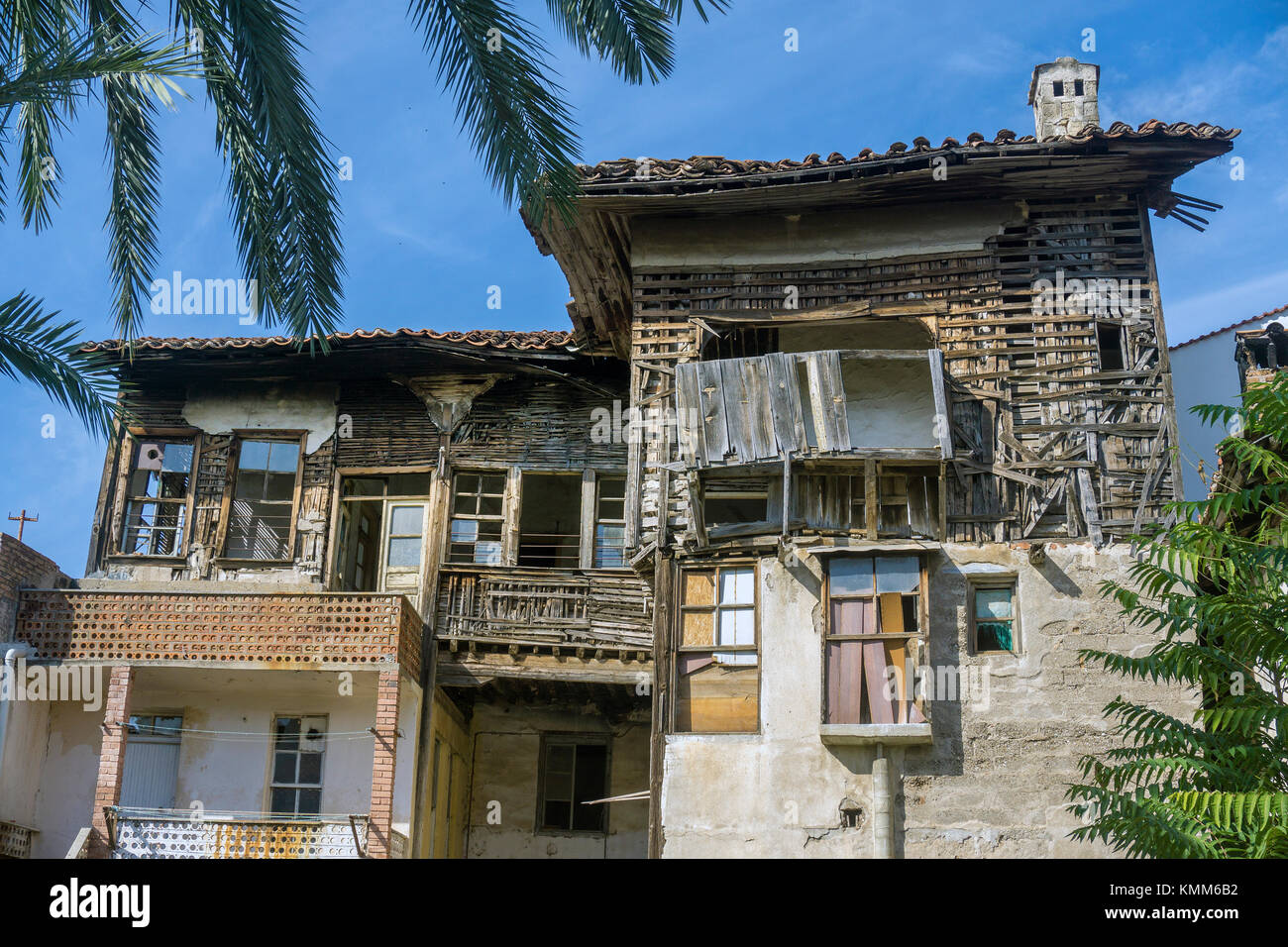 Old ottoman wooden house at Kaleici, the old town of Antalya, turkish