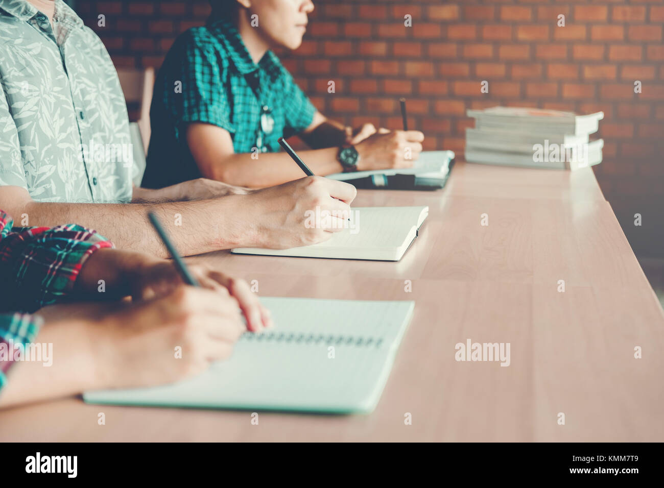 Final test University students testing exam in University Stock Photo