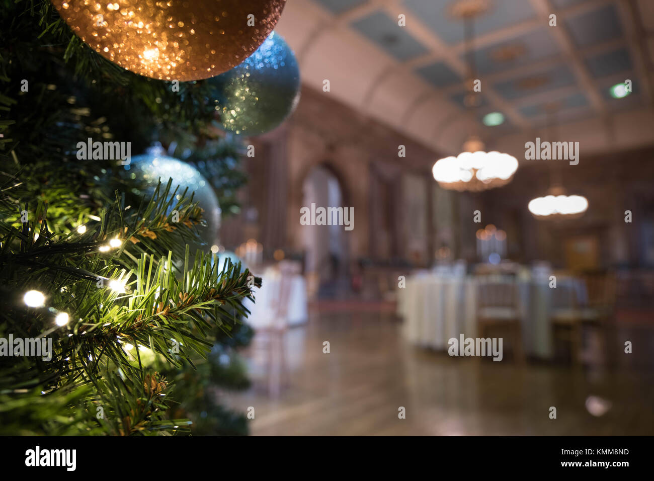Christmas decorations in an English country house Stock Photo - Alamy