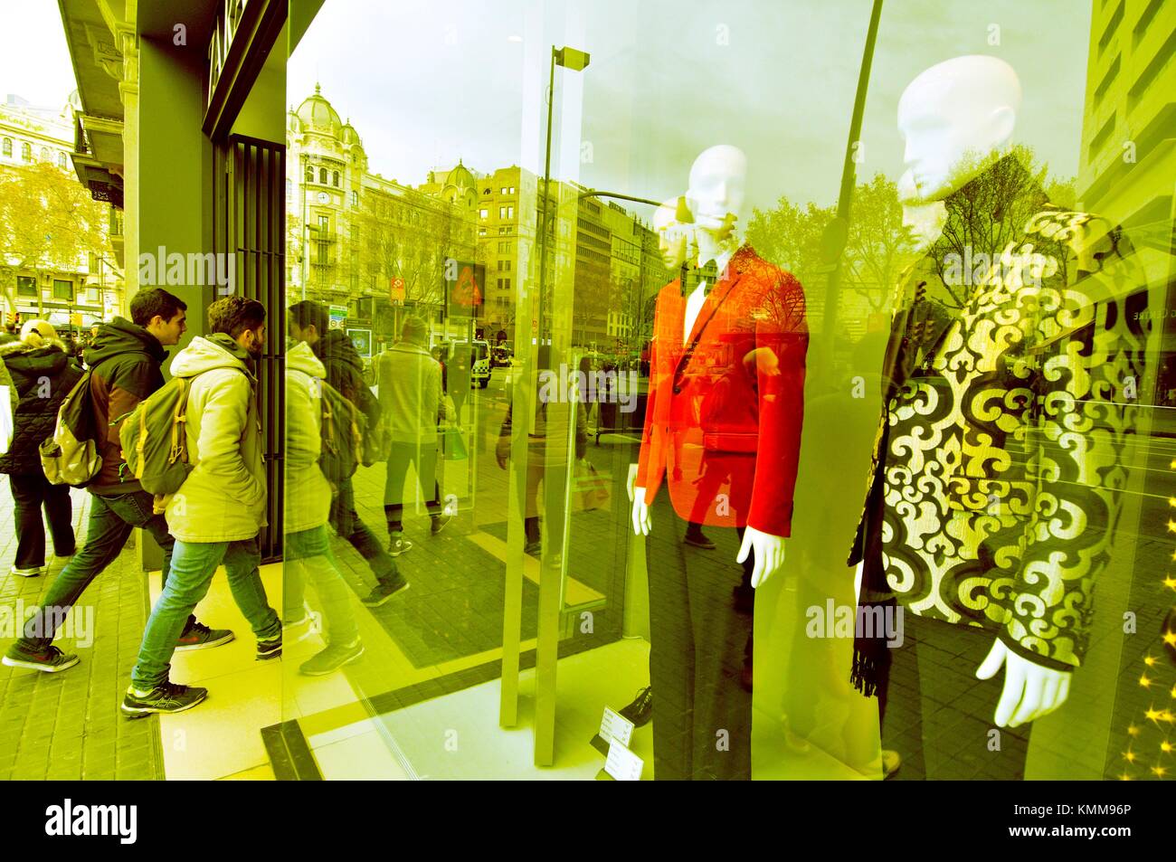 Shop window of clothing store. Barcelona, Catalonia, Spain Stock Photo