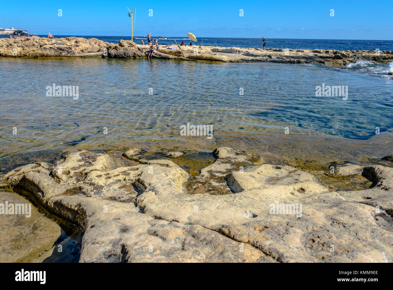 Sliema beach Stock Photo