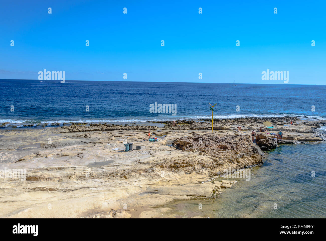 Sliema beach Stock Photo