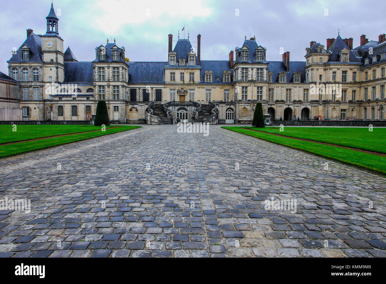 General view of Fontainebleau castle, Fontainebleau, France Stock Photo
