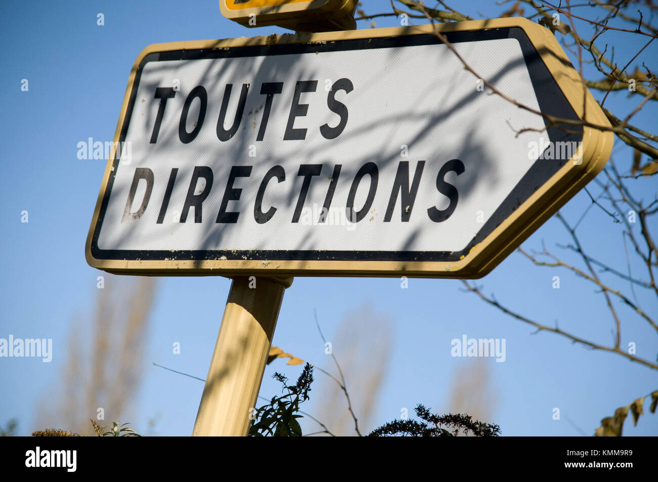 French toutes directions directions road hires stock photography and
