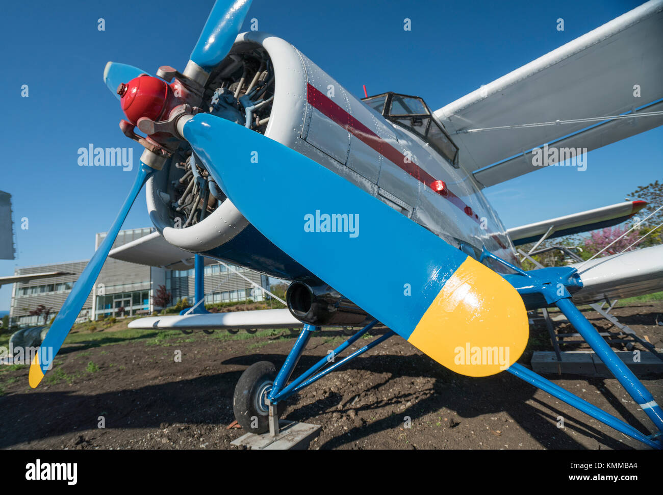 airplane propeller with engine front view Stock Photo Alamy