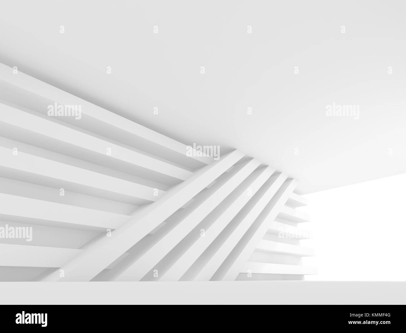 Abstract empty interior background. White room with soft window ...