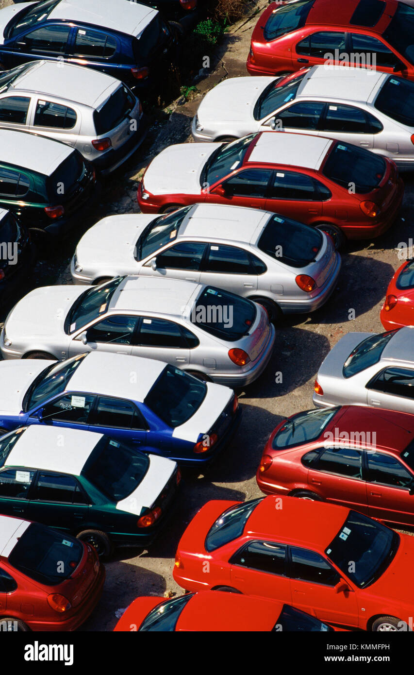 Car sale yard Stock Photo Alamy
