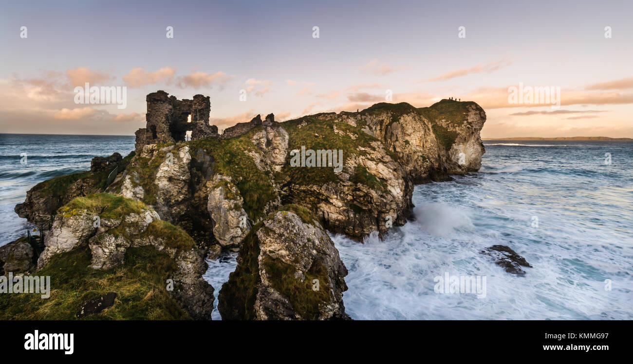 Kinbane Castle, one of the locations used for the popular tv series, 'Game of Thrones' Stock Photo