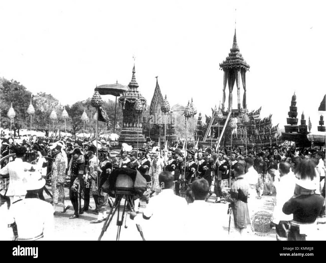 Royal gun carriage funeral procession of King Vajiravudh Stock Photo