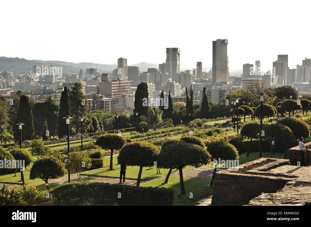 Pretoria, South Africa - 2017: View of the city skyline from the grounds of the Union Buildings, the official seat of the South African government. Stock Photo