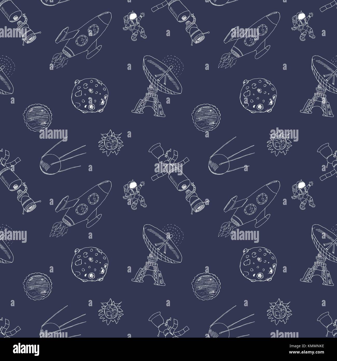 Space doodles icons seamless hi-res stock photography and images - Alamy