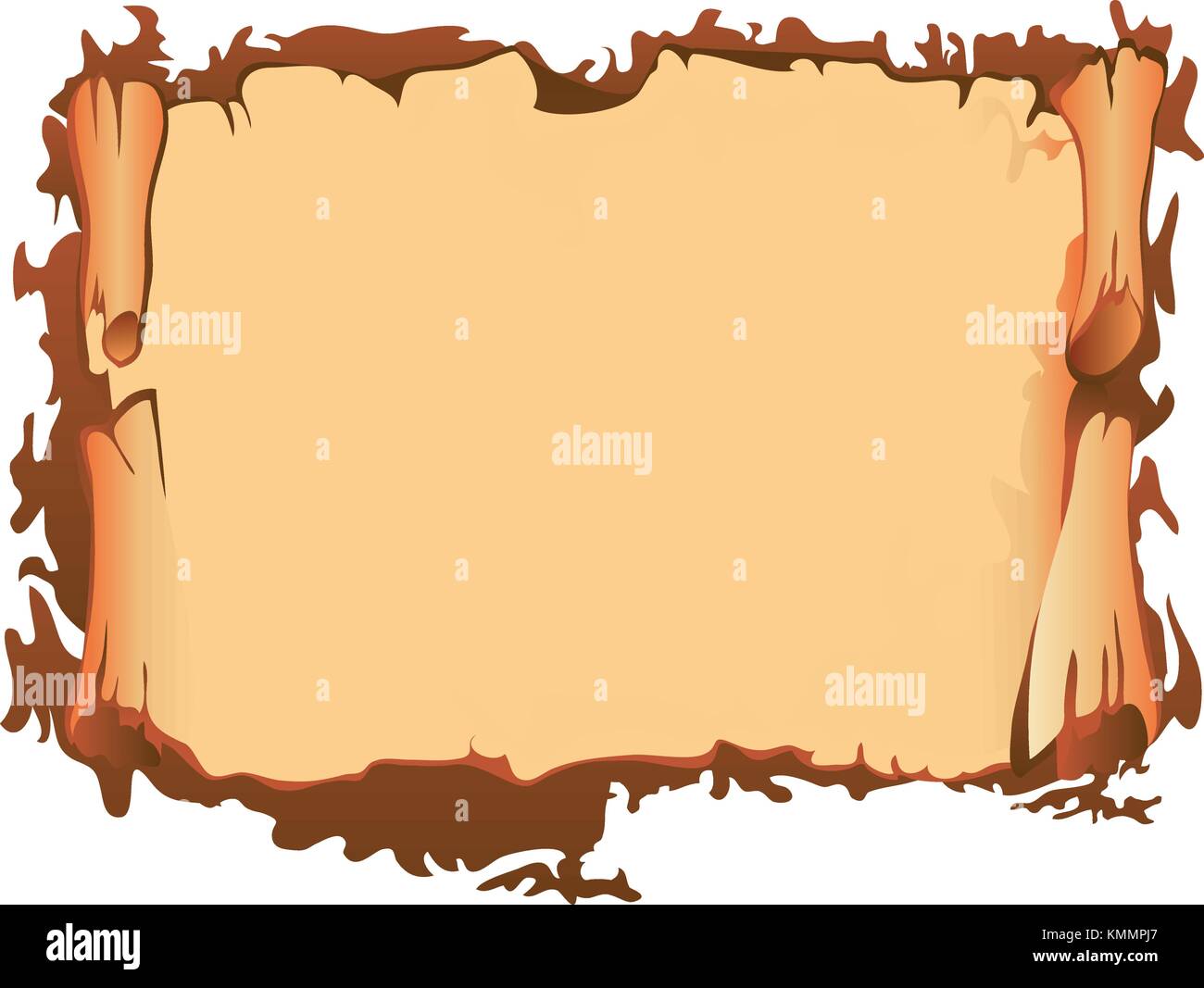 Old paper scroll, vector illustration Stock Vector