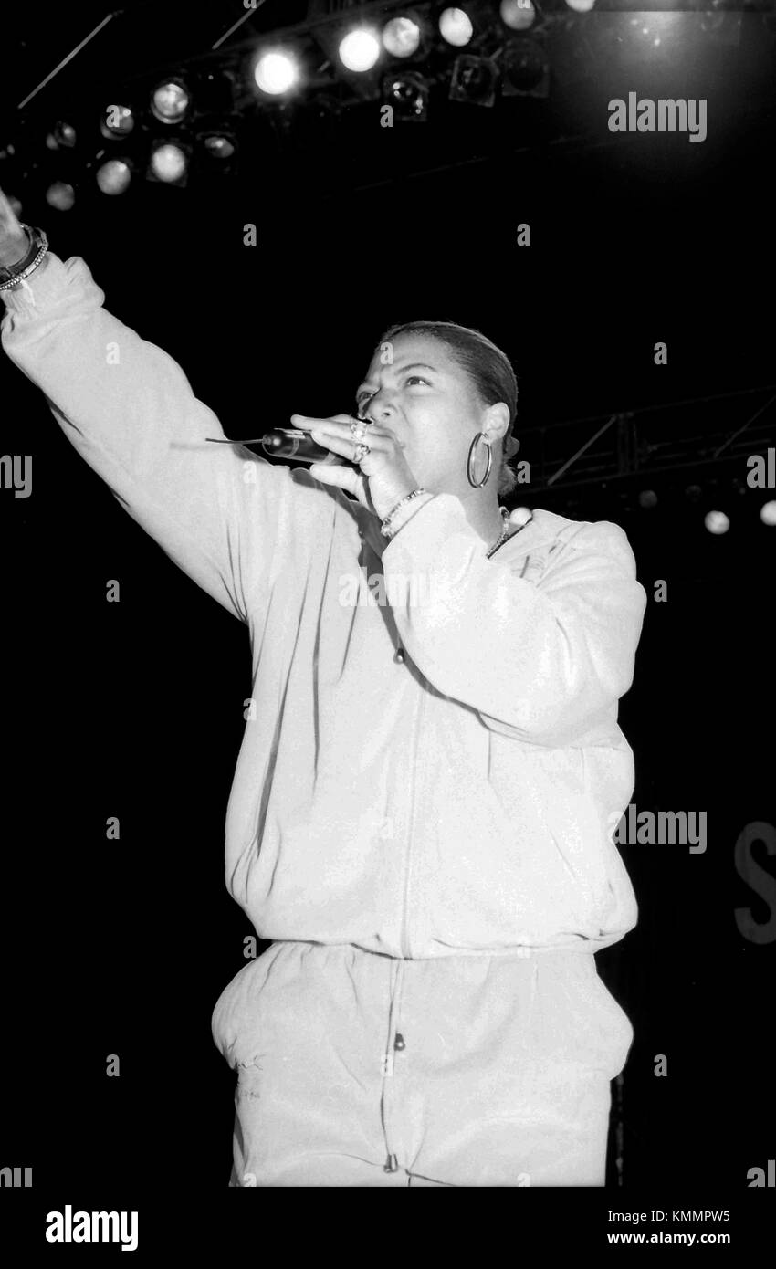 MOUNTAIN VIEW, CA - AUGUST 2: Queen Latifah at KMEL Summer Jam 1992 at Shoreline Amphitheatre on August 2, 1992 in Mountain View, California. Credit: Pat Johnson/MediaPunch Stock Photo