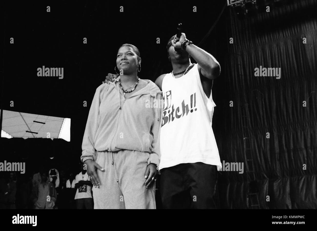 MOUNTAIN VIEW, CA - AUGUST 2: Queen Latifah and Treach of Naughty By Nature at KMEL Summer Jam 1992 at Shoreline Amphitheatre on August 2, 1992 in Mountain View, California. Credit: Pat Johnson/MediaPunch Stock Photo