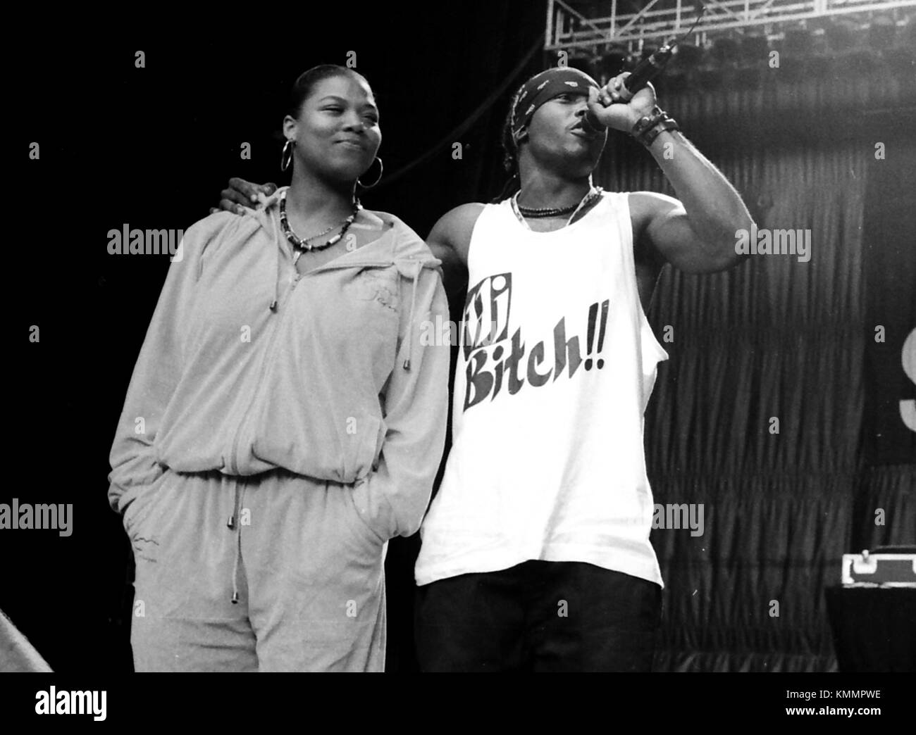MOUNTAIN VIEW, CA - AUGUST 2: Queen Latifah and Treach of Naughty By Nature at KMEL Summer Jam 1992 at Shoreline Amphitheatre on August 2, 1992 in Mountain View, California. Credit: Pat Johnson/MediaPunch Stock Photo