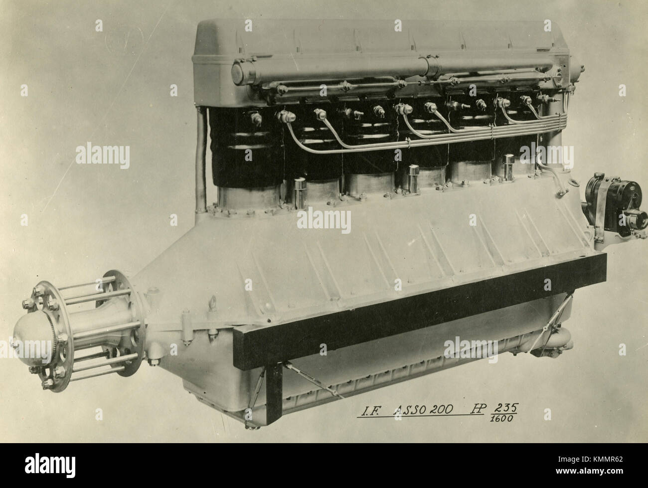 Aviation engine Isotta Fraschini Asso 200, HP 235, Italy 1920s Stock Photo