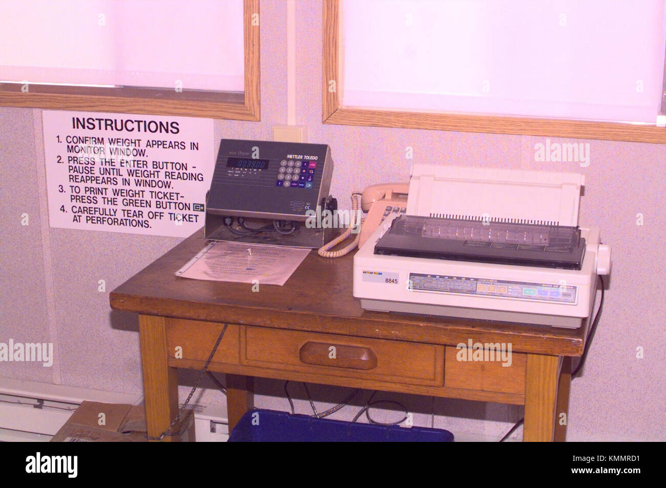 The inside of the scale house, building 2075, is shown August 2000 at