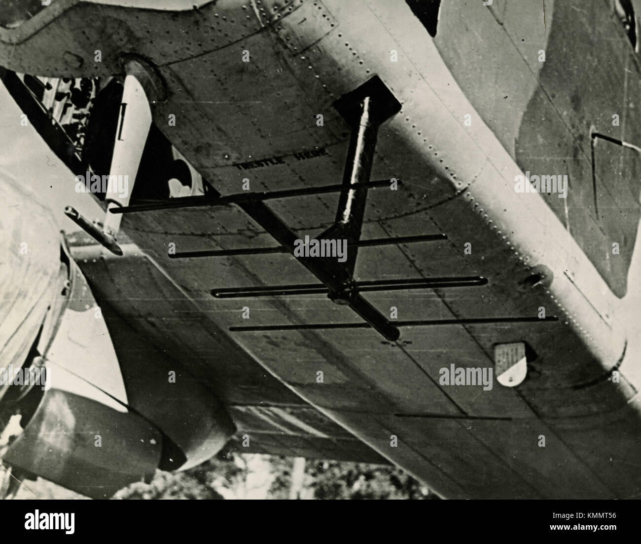 RADAR equipment fitted bereath the nose of a RAF Beaufort, UK 1945 Stock Photo