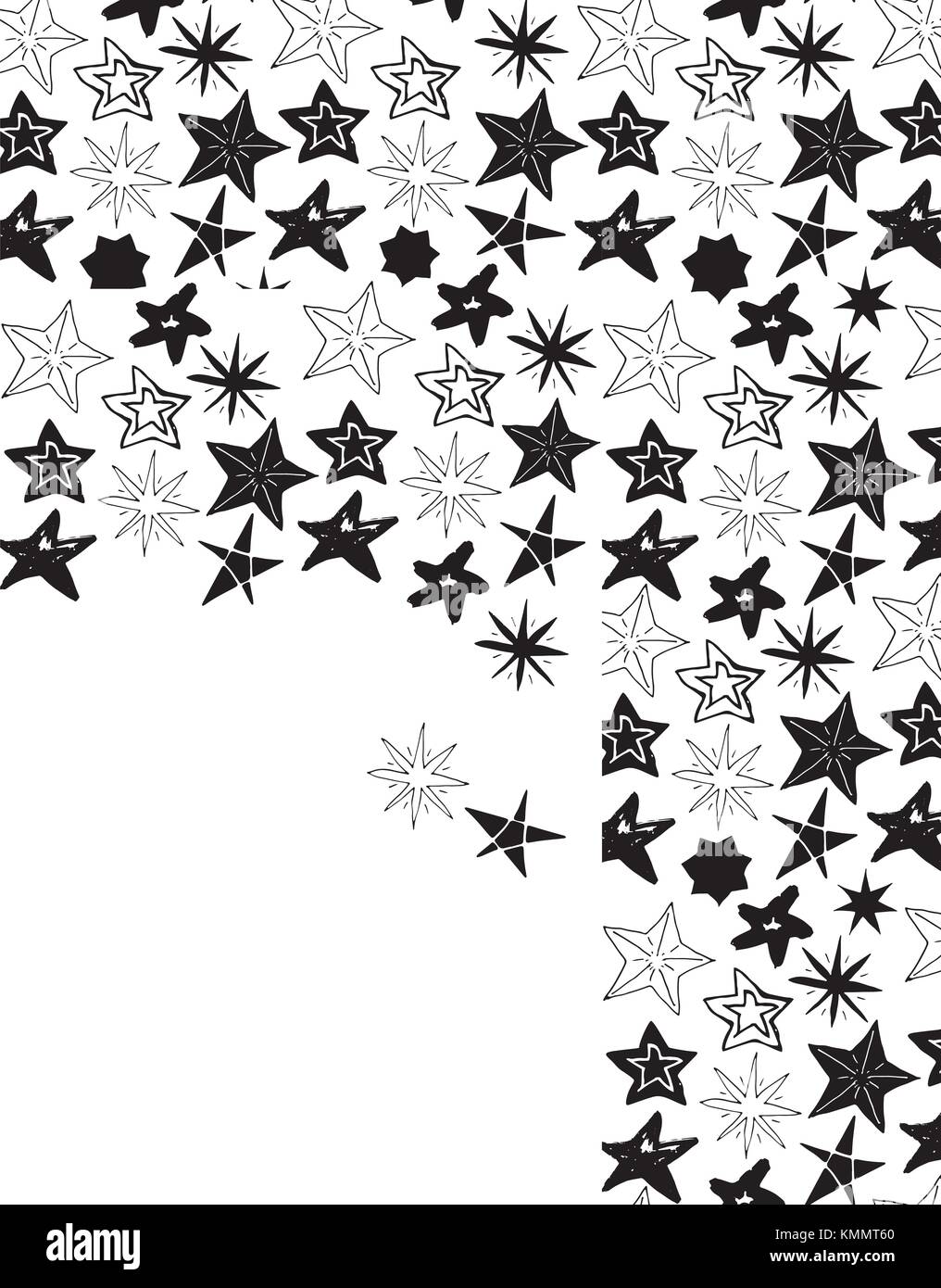 Star sketch Doodles seamless pattern, hand drawn vector illustration ...