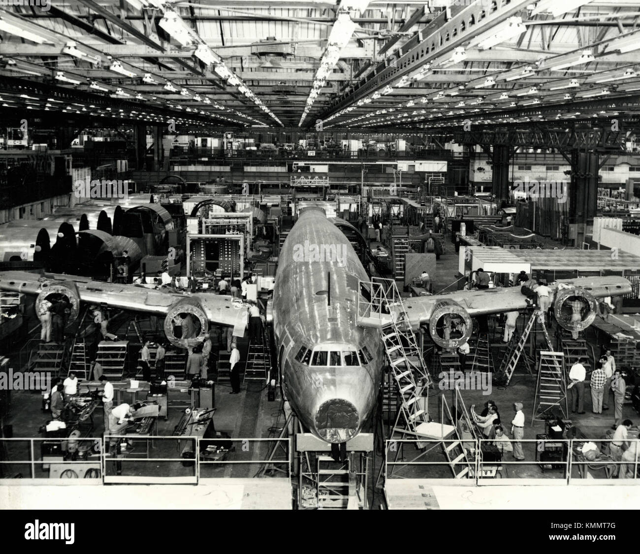 Super Constellation aircrafts being produced at Lockheed Burbank, USA 1950s Stock Photo