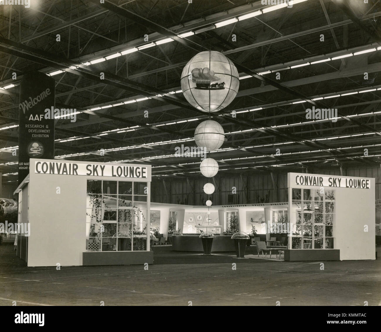 Convair sky lounge exhibit at the National Aircraft Show, Cleveland, USA 1940s Stock Photo