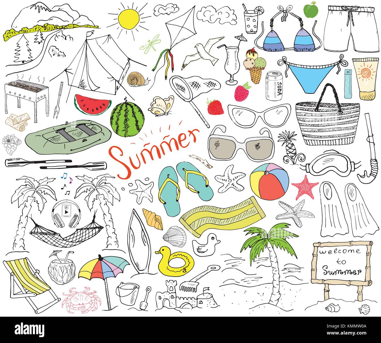 How to Draw Summer Season Beach Drawing for Kids - Vidéo Dailymotion-saigonsouth.com.vn