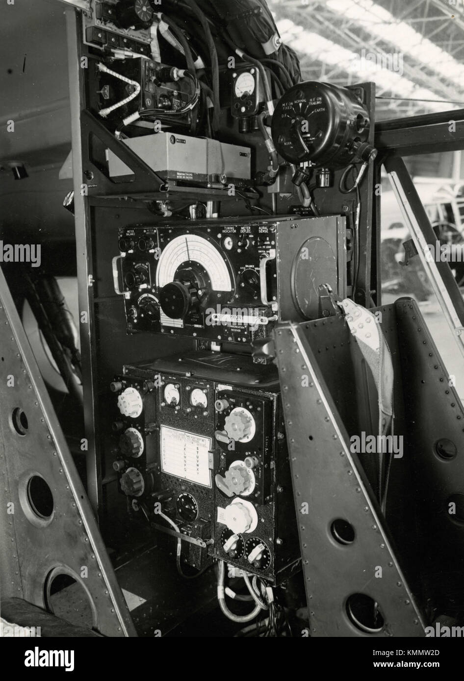 Avro Anson B22 aircraft radio station, UK 1940s Stock Photo