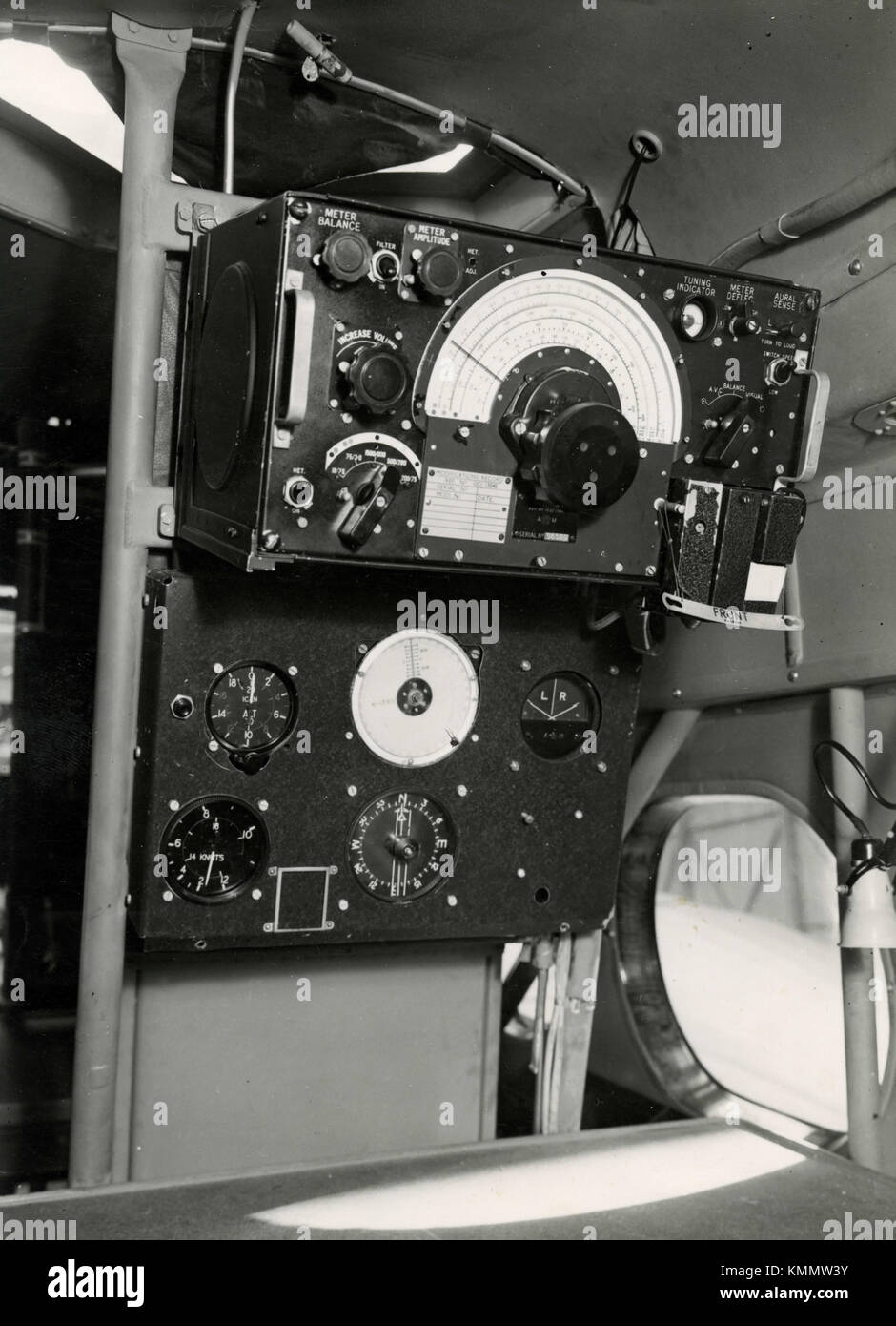 Avro Anson B22 aircraft radio station, UK 1940s Stock Photo