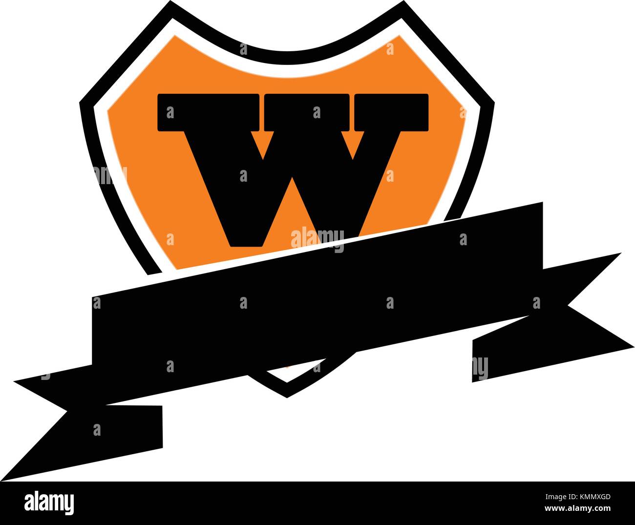 Shield Ribbon Letter W Stock Vector Image & Art - Alamy