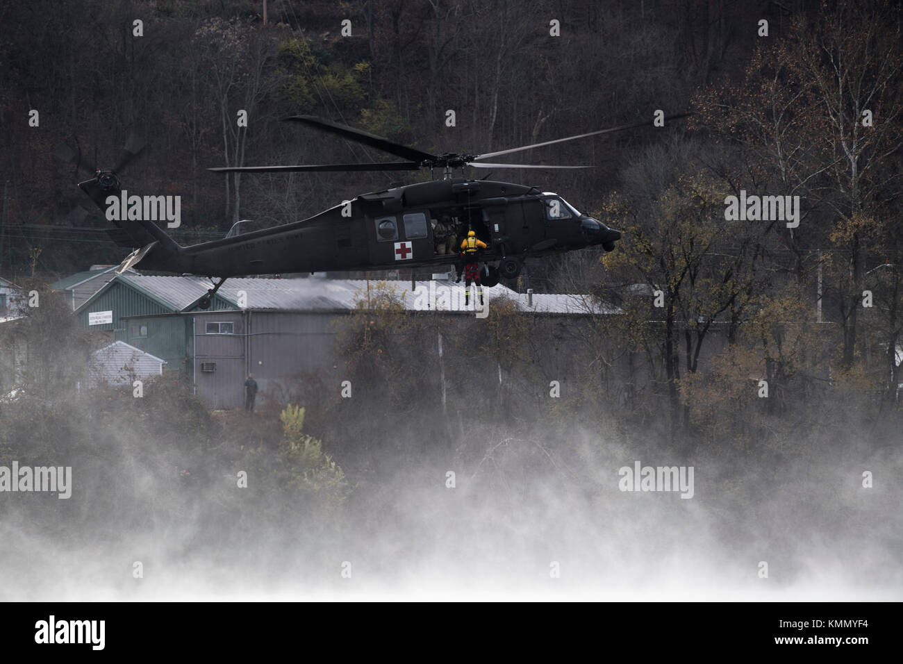 A U.S. Army UH60 Blackhawk from the West Virginia National Guard’s