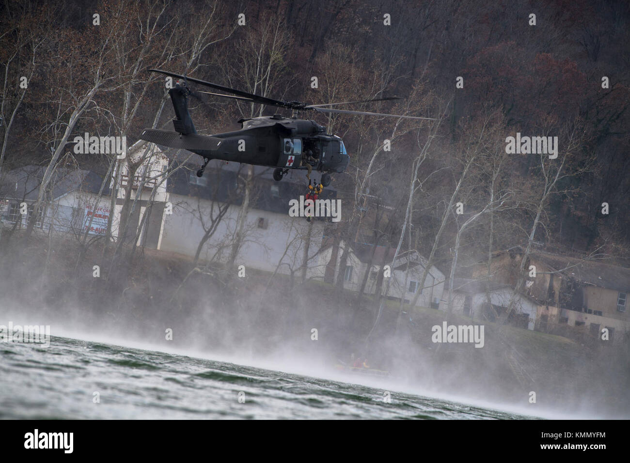 A U.S. Army UH60 Blackhawk from the West Virginia National Guard’s